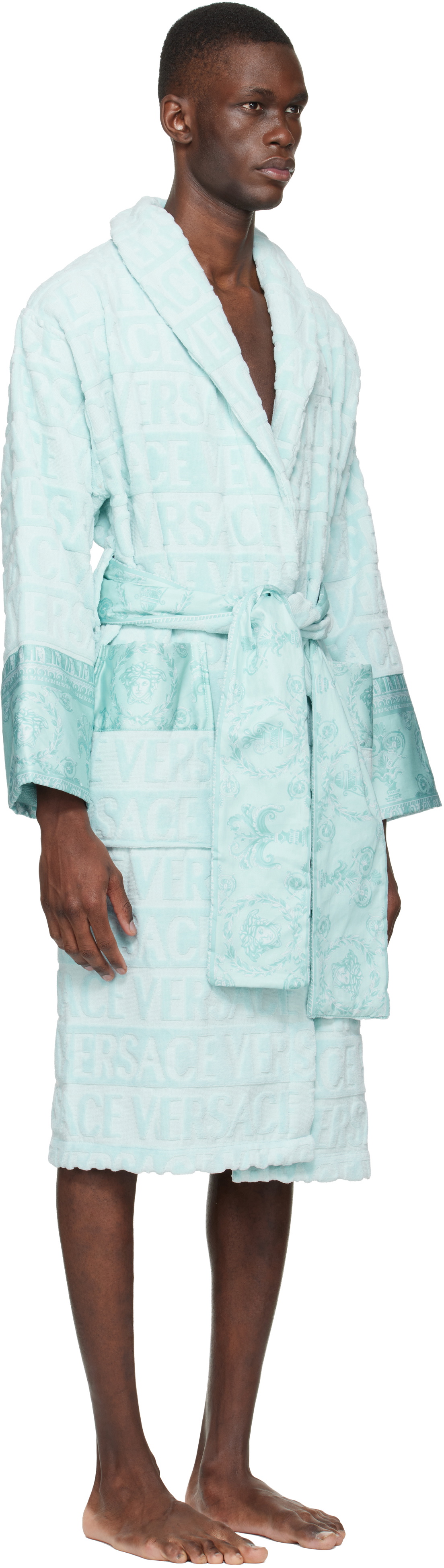 Versace Blue 'I Heart Baroque' Bathrobe