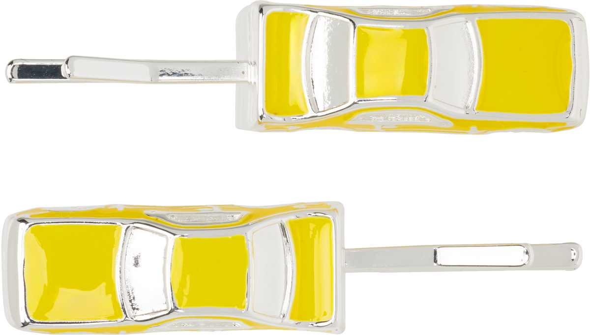 Marland Backus Silver & Yellow Traffic Jam Hairpin Set
