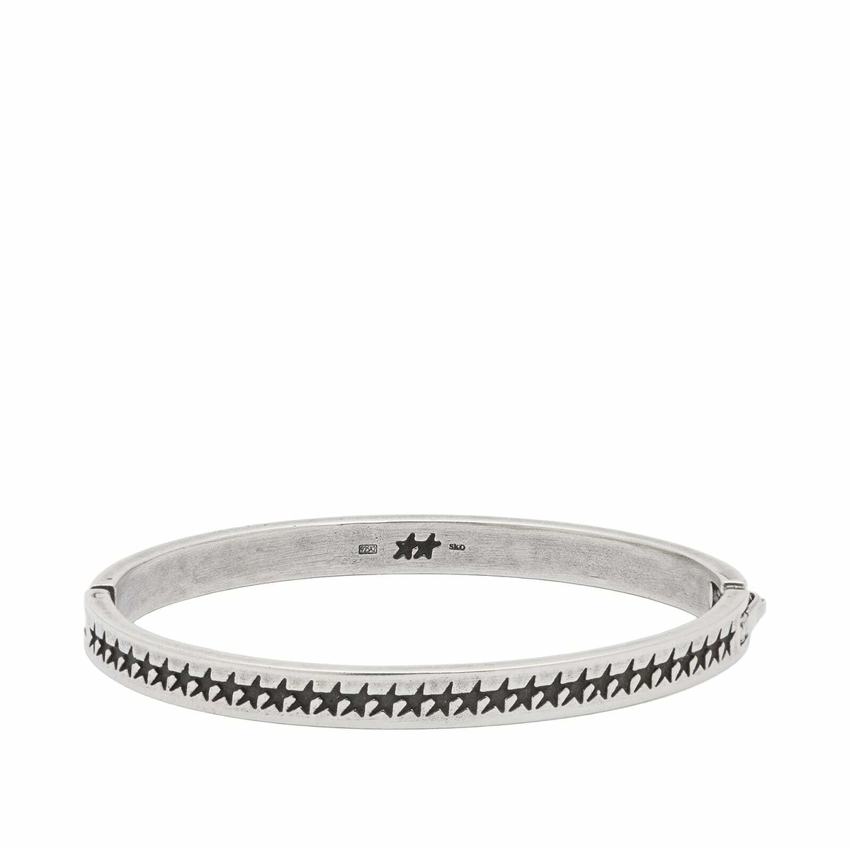 TwoJeys Men's Icon Stars Closed Bangle in Sterling Silver