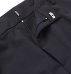 Valentino - Slim-Fit Logo-Print Stretch Virgin Wool-Blend Trousers - Blue