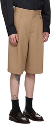 WOOYOUNGMI Tan Pleated Shorts