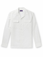 Ralph Lauren Purple label - Camp-Collar Cotton and Silk-Blend Shirt - White