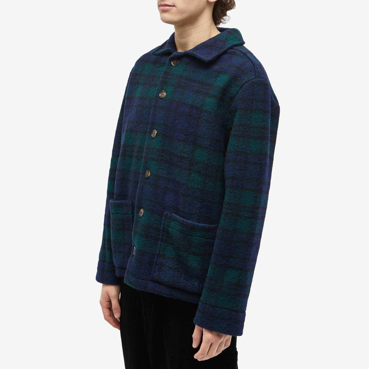 専用 a.p.c フランス製 Big Piquet Chunky Wool A.P.C. Men's Frankie Check Wool Chore Jacket in Dark Navy A.P.C.