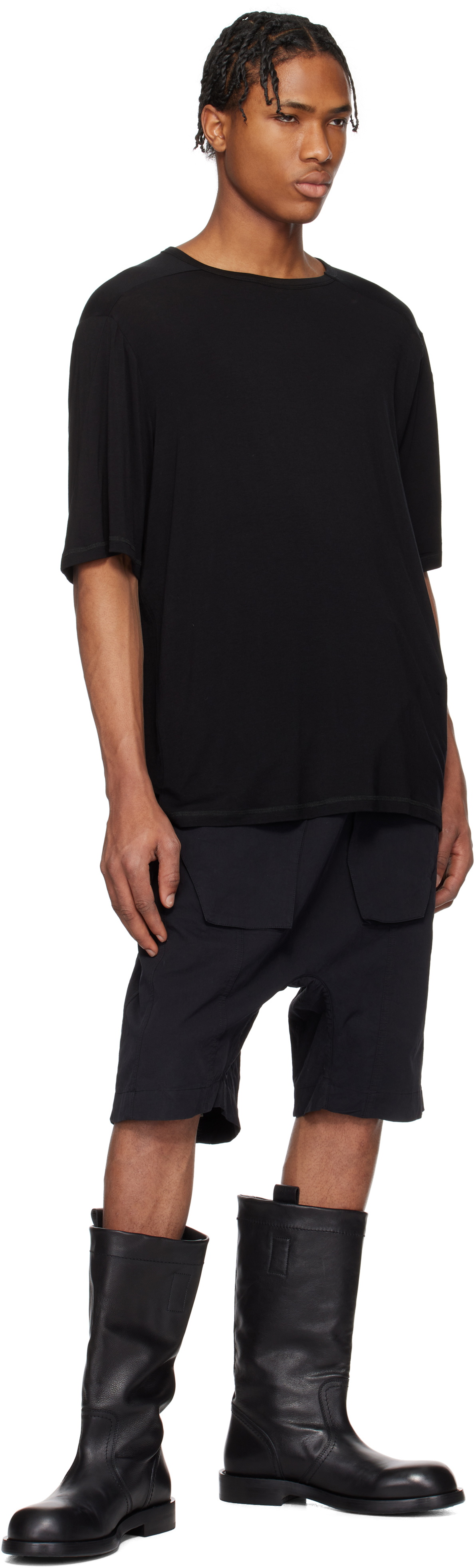 Professor.E Black Object-Faded Shorts