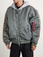 VETEMENTS - Padded Shell and Cotton-Blend Jersey Hooded Jacket - Green