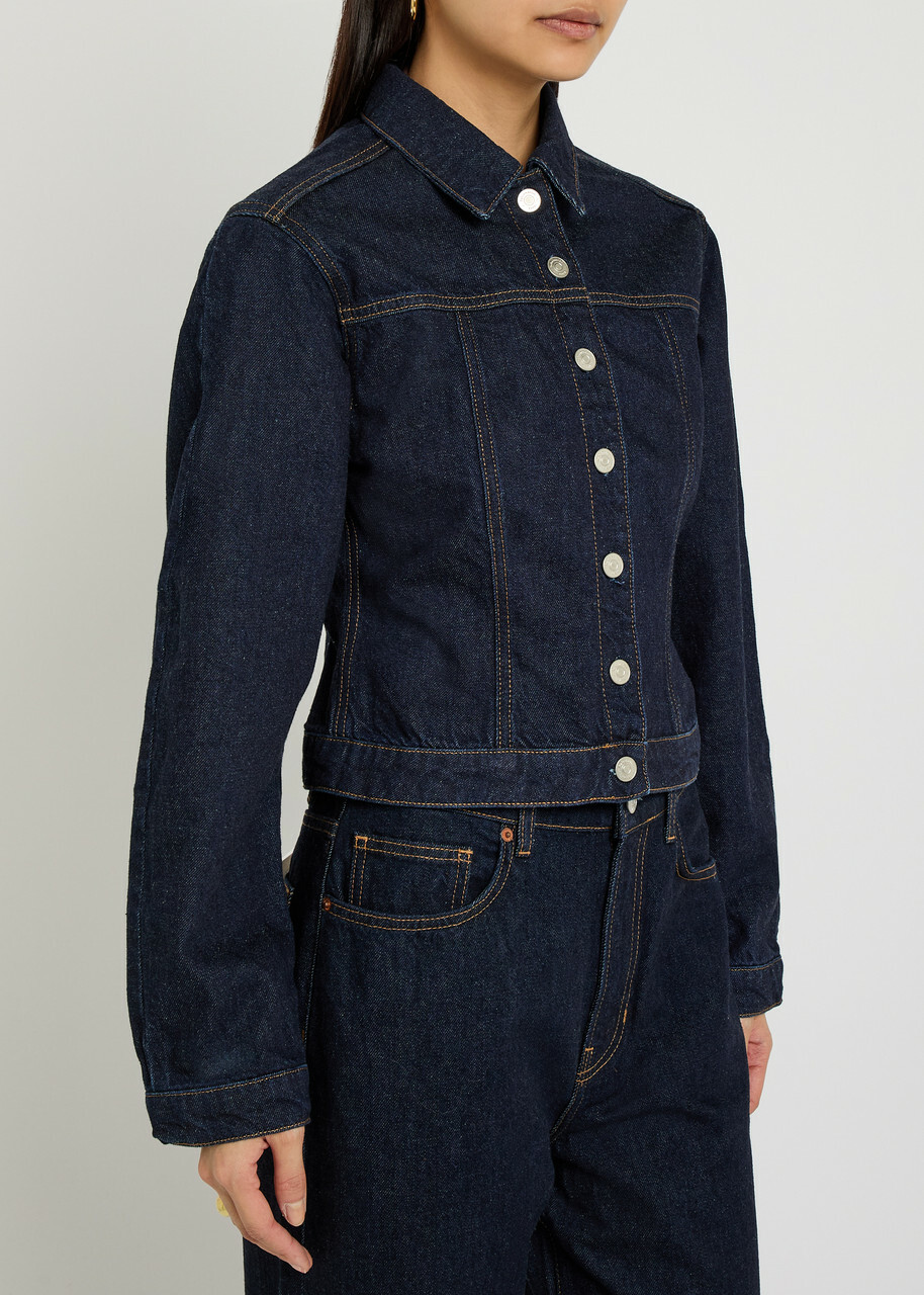Reformation Knightly Panelled Denim Jacket Blue