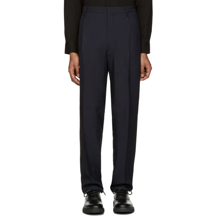 Photo: Lanvin Navy Wide-Leg Trousers