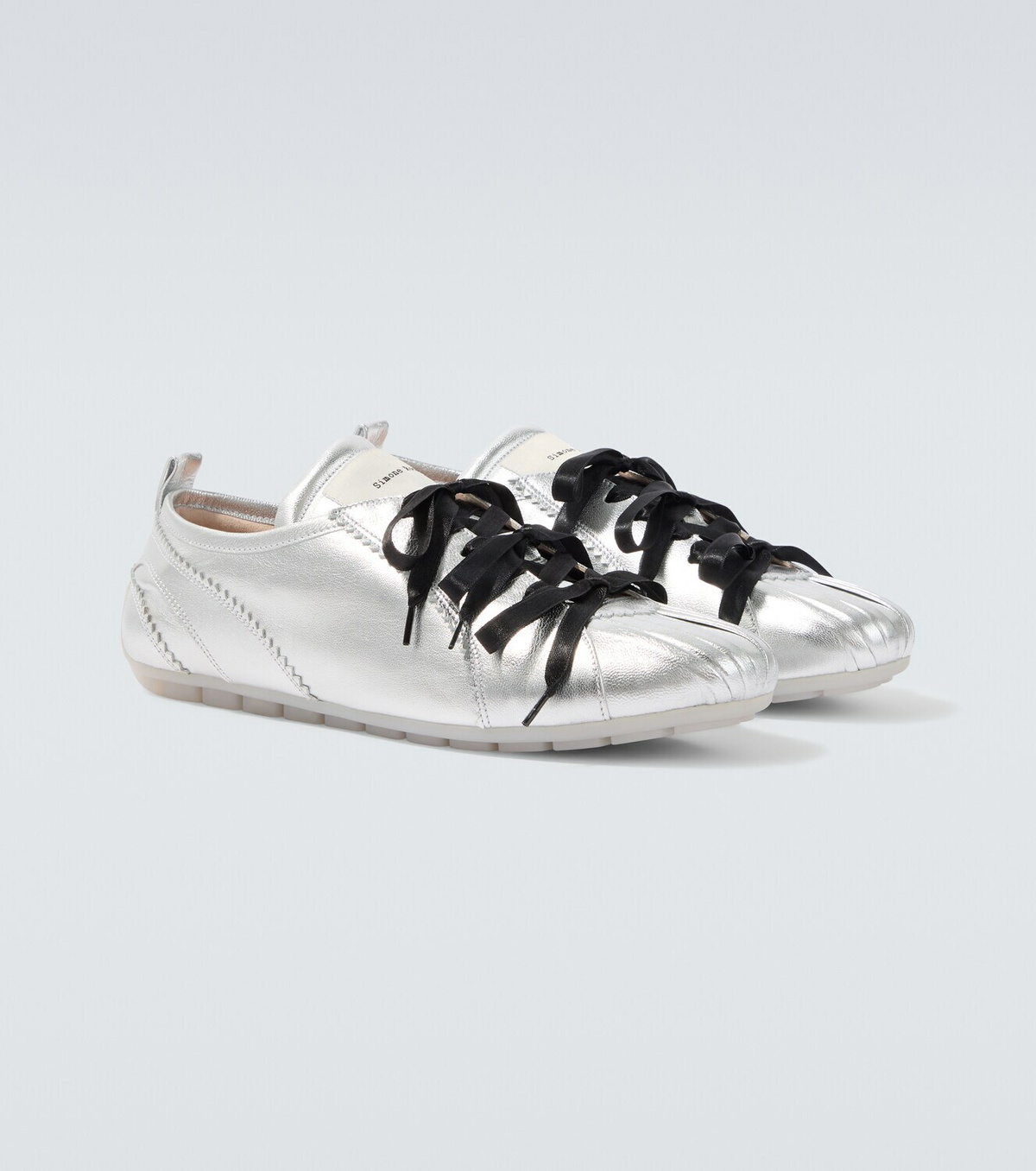 Simone Rocha Ballerina Grip metallic leather sneakers