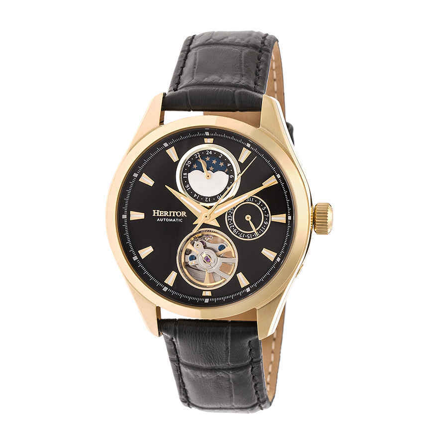 Heritor Sebastian Automatic Black Dial Mens Watch HR6903