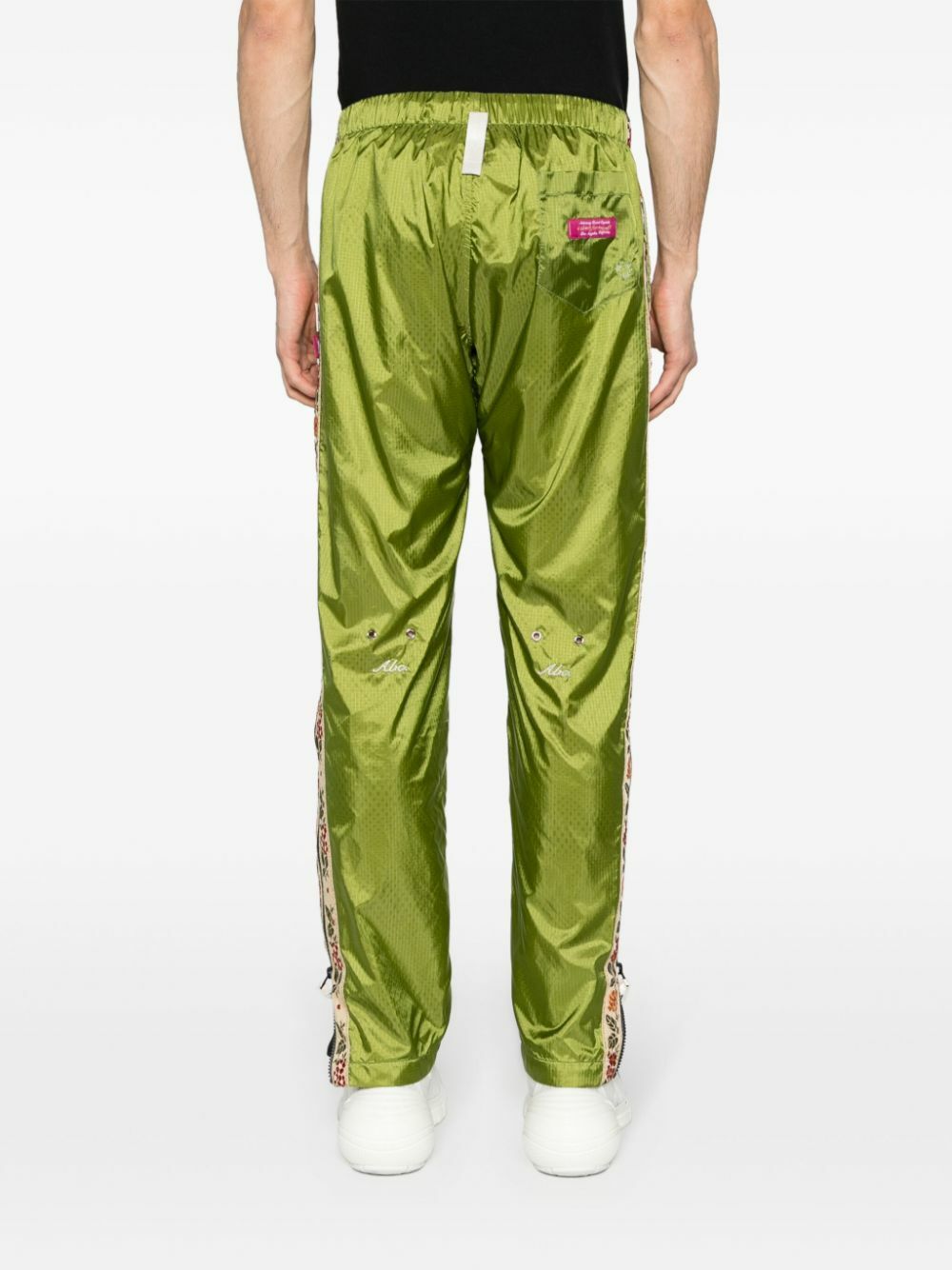 Advisory Board Crystals Green Side Stripe Detailing Chiffon Effect Track Pants