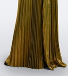 Retrofête Thalia plissé halterneck gown