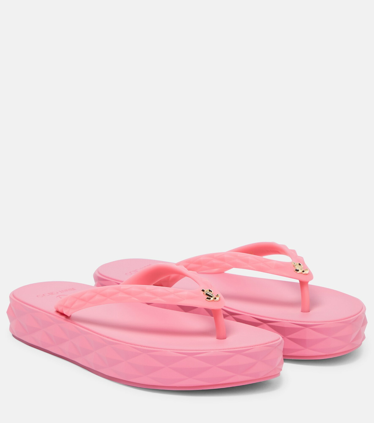 Jimmy Choo - Diamond logo platform thong sandals