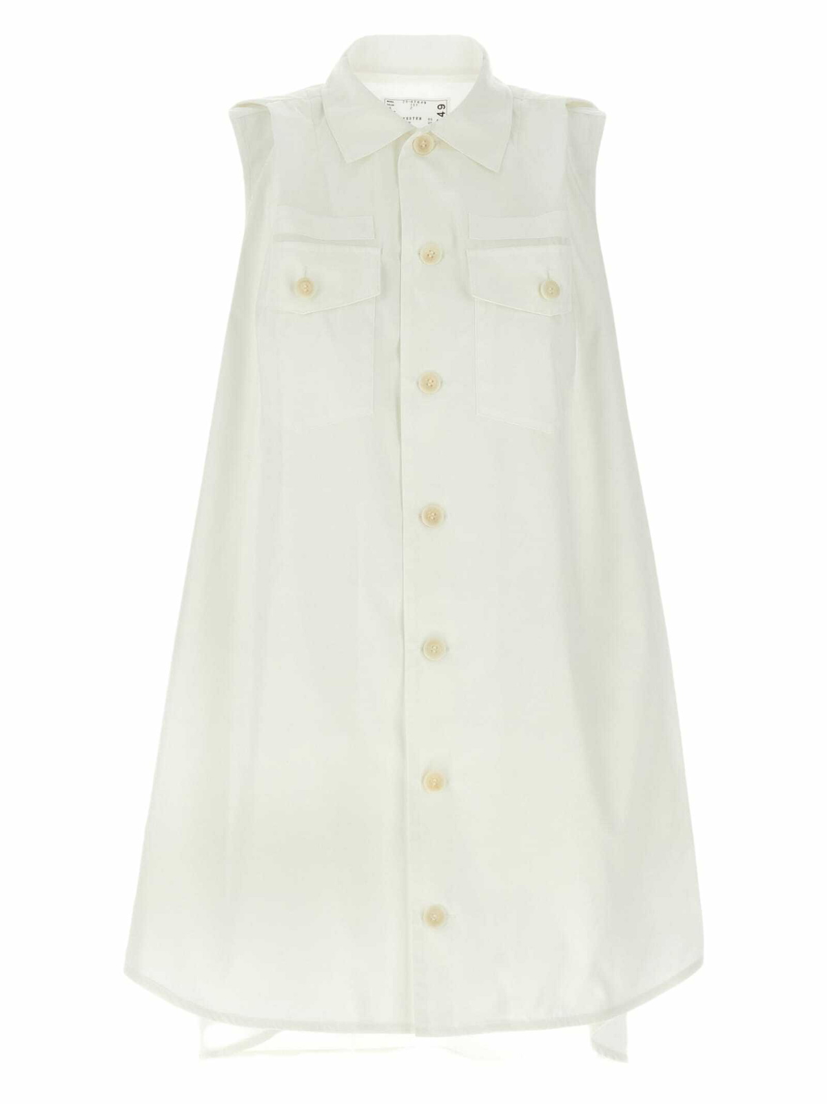 SACAI Dress with draped cotton inserts on the back サカイ Sacai Dress With Draped Cotton Inserts On The Back Sacai