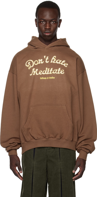 Photo: Solitude Studios Brown 'Don't Hate Meditate' Hoodie