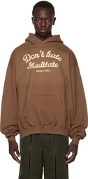 Solitude Studios Brown 'Don't Hate Meditate' Hoodie