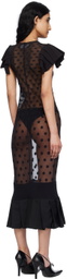 HODAKOVA Black Stocking Polka Dot Midi Dress