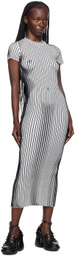 Jean Paul Gaultier White & Black 'The Lurex' Midi Dress