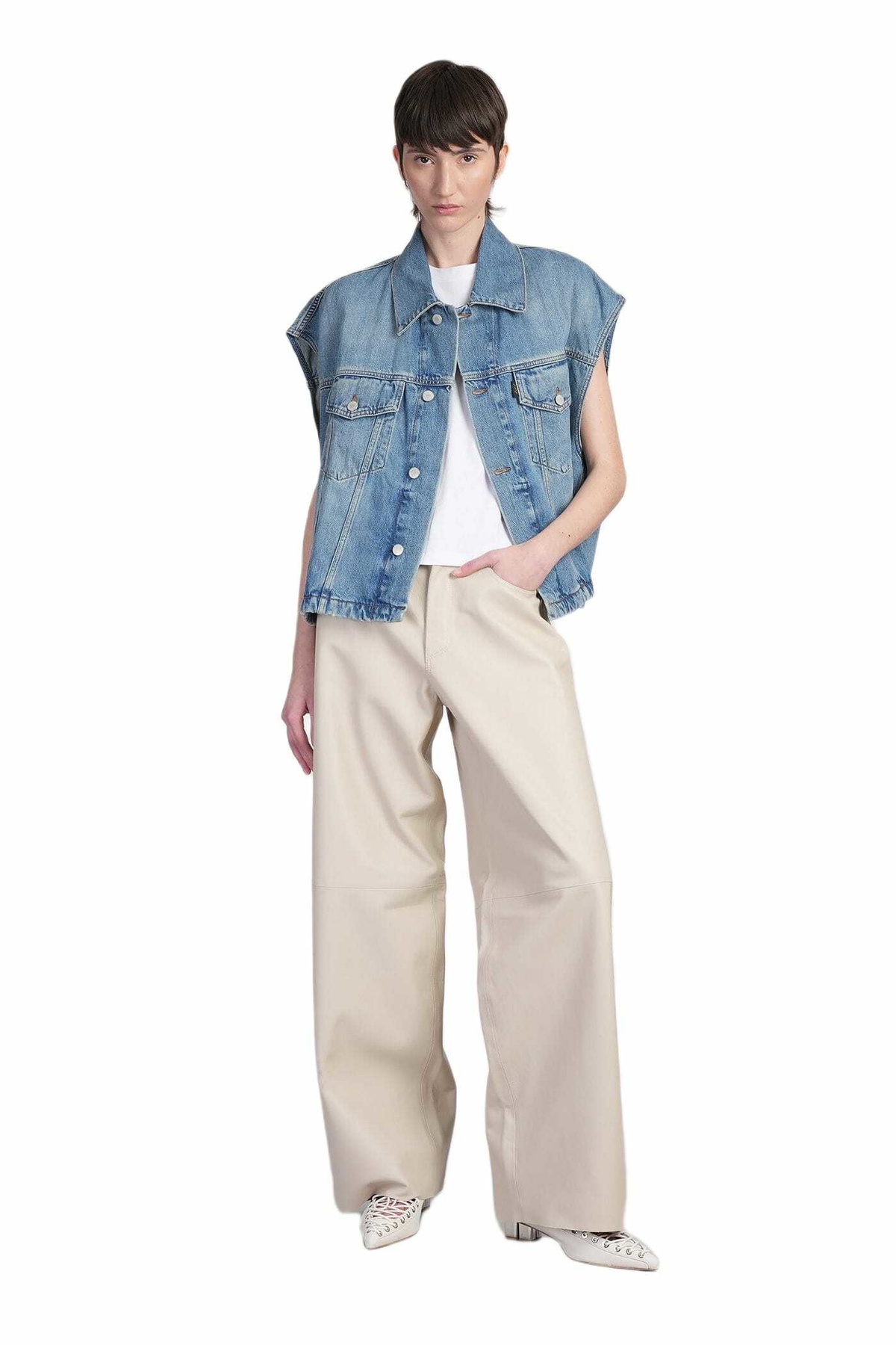 Haikure Bethany Pants In Beige Leather