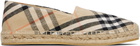 Burberry Beige Check Mews Espadrilles​