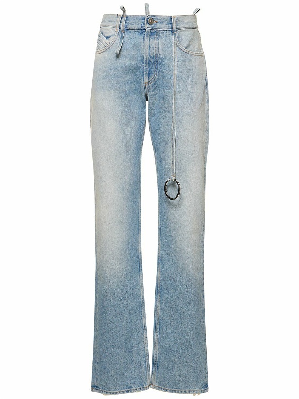 Photo: THE ATTICO - Denim Straight Jeans W/ Ring Detail