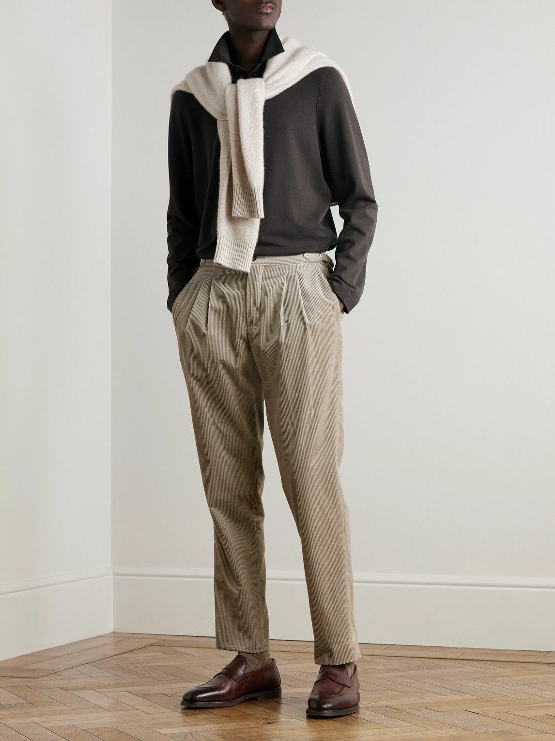 Dunhill - Cotton and Silk-Blend Piqué Polo Shirt - Brown
