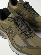 New Balance - 2002RD Protection Pack Leather-Trimmed Nubuck and Ripstop Sneakers - Green