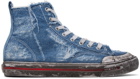 Diesel Blue & White S-Athos Mid Sneakers