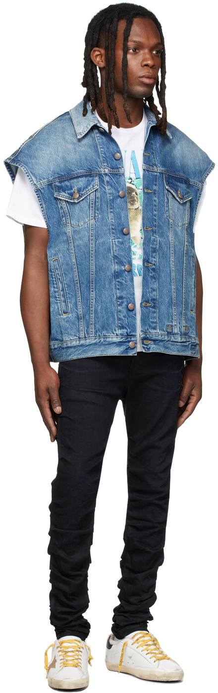 R13 Blue Oversized Trucker Vest R13