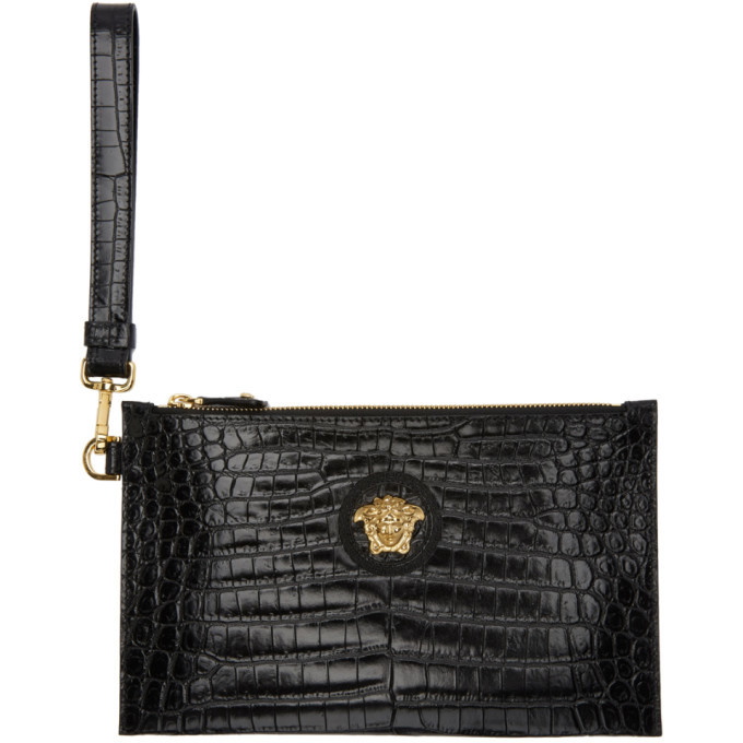 Photo: Versace Black Croc Small Medusa Pouch