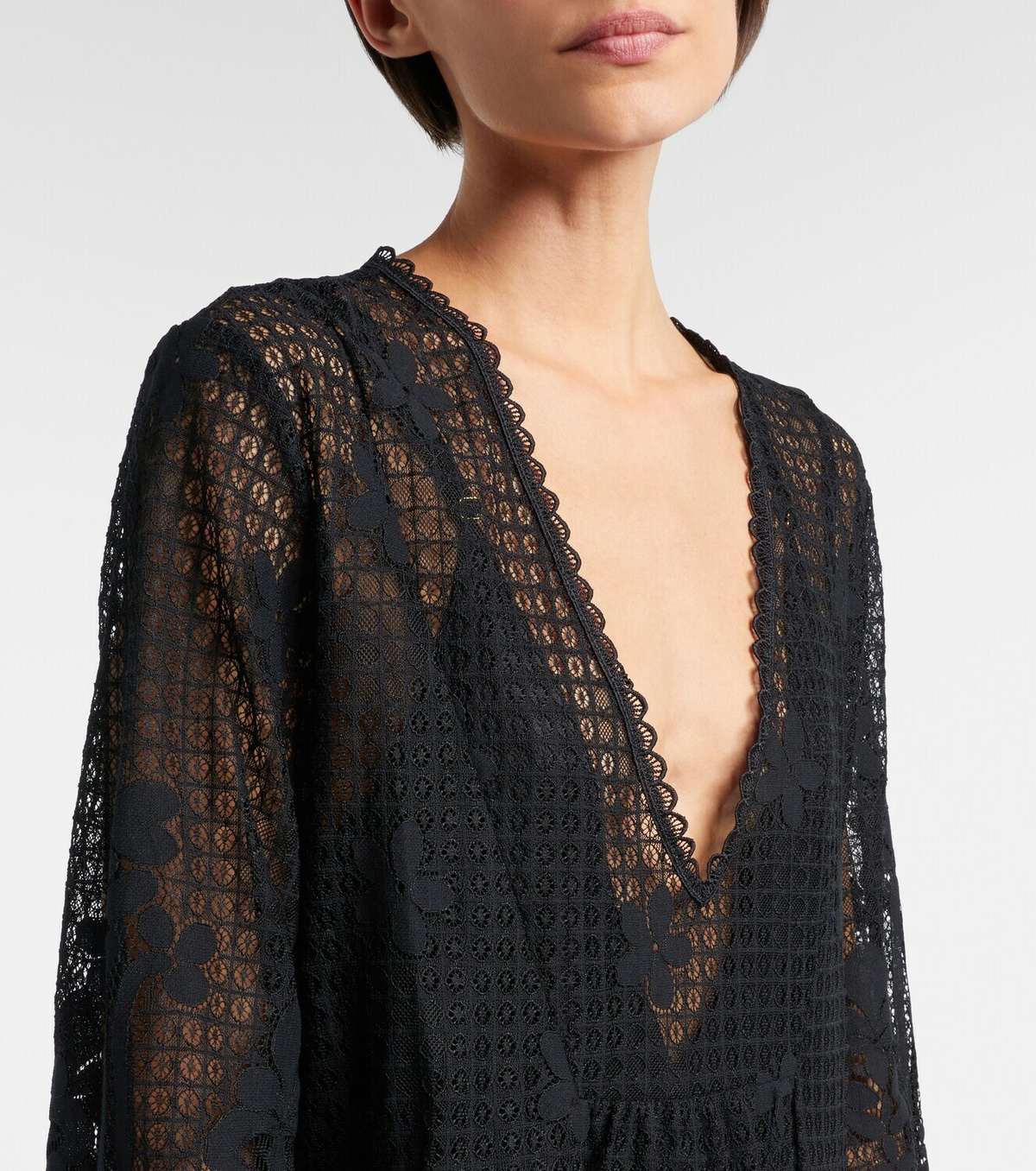 Melissa Odabash Elizabeth cotton-blend lace minidress