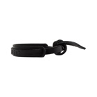 Saint Laurent Black Leather Tied Logo Bracelet