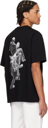 Hugo Black Graphic-Artwork Cotton Jersey T-shirt