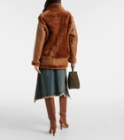 Blancha Shearling-trimmed leather jacket