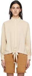 missing you already Off-White Drawstring Blouse