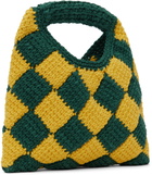 Marni Kids Yellow & Green Diamond Crochet Bag
