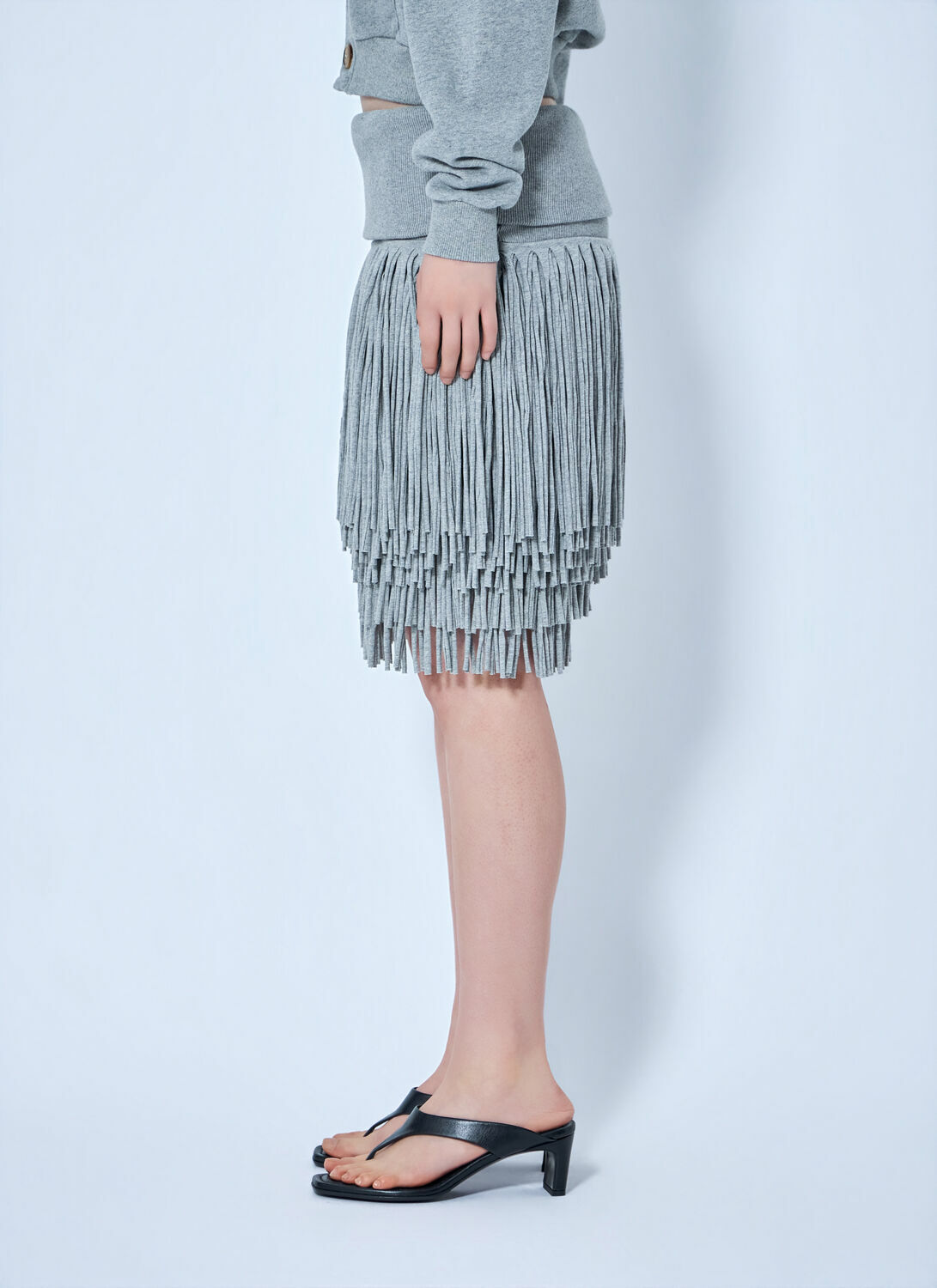 Abra Fringe Knit Skirt