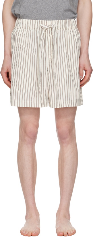 Photo: Tekla Brown & Off-White Poplin Pyjama Shorts