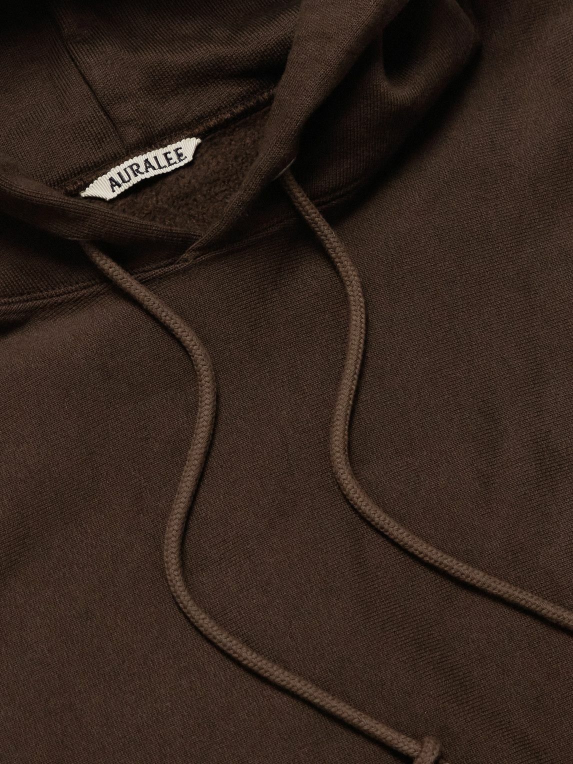 Auralee - Cotton-Jersey Hoodie - Brown Auralee