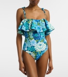 Alémais Margo floral ruffled swimsuit