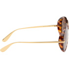 Bottega Veneta Brown & Gold Classic Aviator Sunglasses