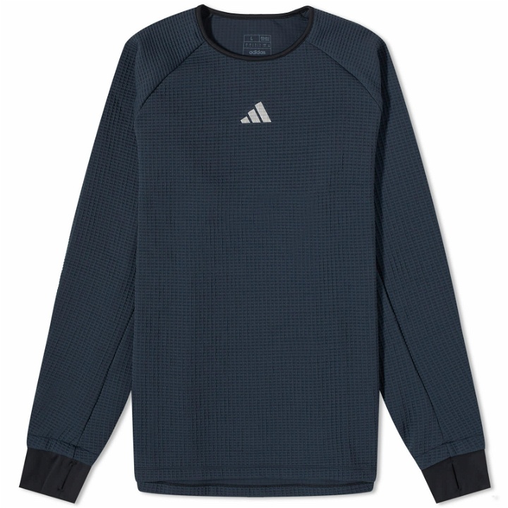 Photo: Adidas Running Men's Adidas Ultimate CTE Warm Long Sleeve T-Shirt in Black