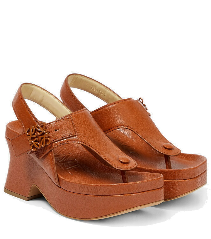 Photo: Loewe Ease leather platform thong sandals