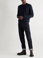 Incotex - Honeycomb-Knit Virgin Wool Sweater - Blue