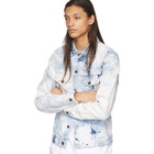 Off-White White and Blue Denim Slim Arrows Jacket