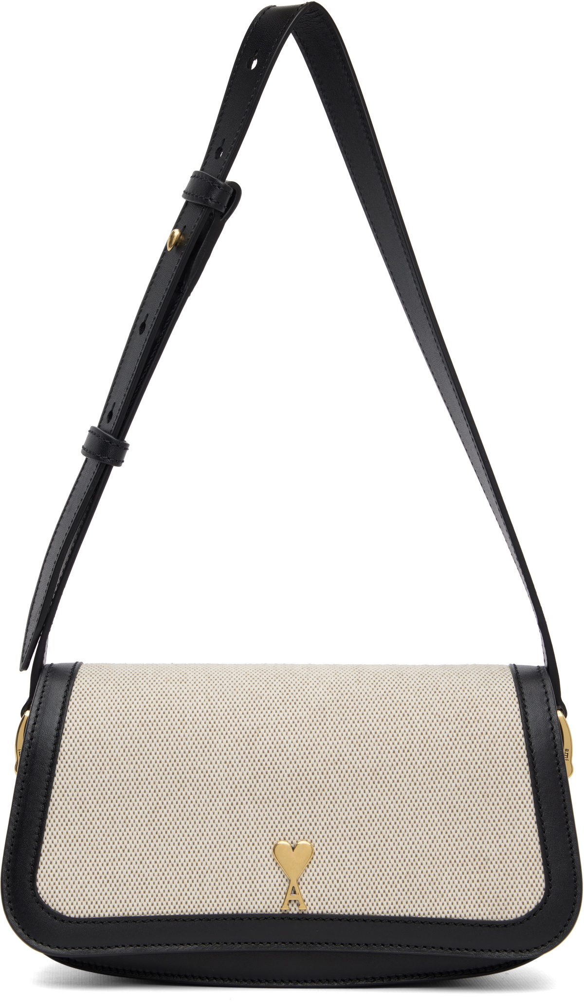 AMI Paris Beige & Black Paris Paris Shoulder Bag