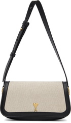 AMI Paris Beige & Black Paris Paris Shoulder Bag