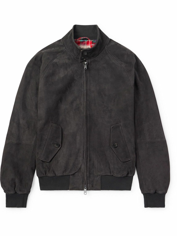Photo: Baracuta - G9 Suede Harrington Jacket - Gray