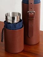 Ralph Lauren Home - Archer Leather Wine Tote and Stainless Steel Cups Set