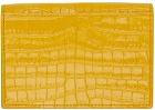 Saint Laurent Yellow Croc Logo Card Holder