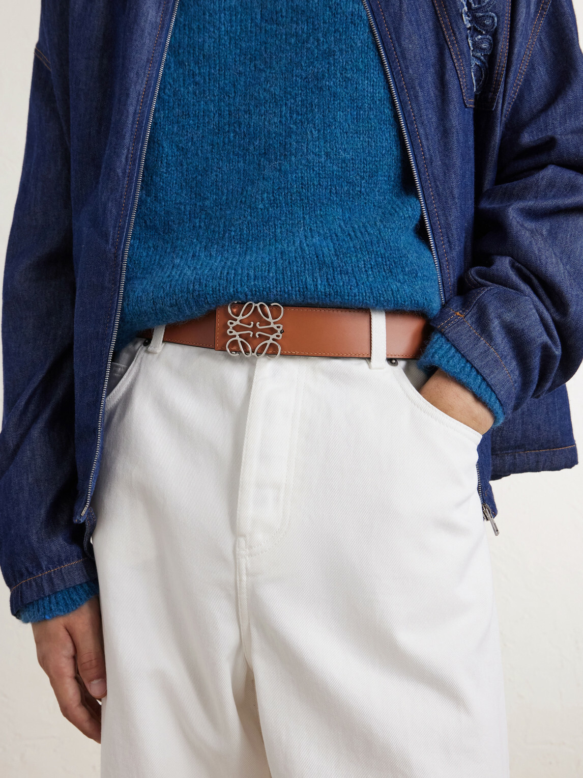 LOEWE - 4cm Anagram Reversible Leather Belt - Black